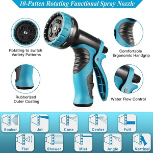 50ft Rubber Watering Hoses Lawn 10 Function Nozzle Expandable Lightweight No-Kink Flexible Double Latex Core - Product Image 4