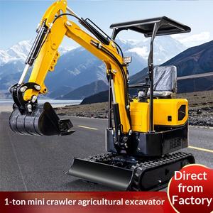 Mini-excavatrice en gros, excavatrice domestique, 1 tonne, agricole, verger, excavatrice multifonctionnelle à chenilles, exportation - Product Image 1