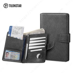 TILONSTAR TPW101 étui pour cartes de passeport de mode vintage avec porte-étiquette AirTag de voyage porte-passeport d'affaires antivol portefeuille - Product Image 4