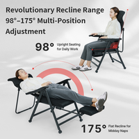 Chaise de bureau pliable en coton, dossier réglable 6 positions, confortable pour chambre, hôtel, salon