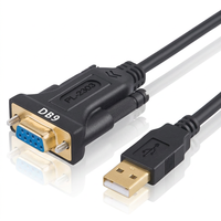 Cable Adaptador de Consola Serial USB 2.0 a Puerto COM DB9 RS232 Hembra con Chip FTDI