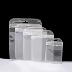 Saco fosco semitransparente de plástico com zíper saco de embalagem saco de jóias para celular
