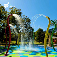 Aires de jeux aquatiques commerciales : Jouets interactifs pour enfants avec seau d'eau basculant, fontaines en forme d'animaux mignons, équipement de parc aquatique