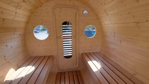 Remolque <span class=keywords><strong>de</strong></span> Sauna Móvil Tipo Barril - Sauna <span class=keywords><strong>de</strong></span> Vapor Seco al Aire Libre <span class=keywords><strong>de</strong></span> <span class=keywords><strong>Madera</strong></span> <span class=keywords><strong>con</strong></span> Estufa <span class=keywords><strong>de</strong></span> Leña <span class=keywords><strong>de</strong></span> 9KW, Cabina <span class=keywords><strong>de</strong></span> Spa Portátil para Patio/Jardín - Product Image 4