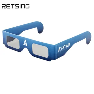 Custom Printing Paper Anaglyph Linear Polarized 3D Cardboard Glasses For Movies