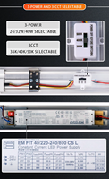Barre lumineuse LED sélectionnable CCT, lumière linéaire à intensité variable, boîtier métallique, couvercle en PC, éclairage pour entrepôt, garage, bureau, atelier