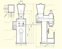 Machine à emballer semi-automatique de pesage et de remplissage de grands sacs fermés de 10kg 20kg 25kg 50kg avec cellule de charge et emballage à pince pour sacs