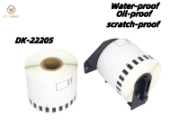Rouleau d'étiquettes adhésives imperméables compatibles Brother DK-22205 pour imprimantes Brother