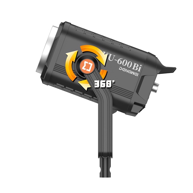 DENGWEI KU-600Bi 600W Bi-color LED Video Light High Power 108000Lux COB Studio Photography Lighting