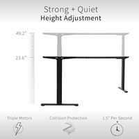 VIVO Cadre de bureau d'angle électrique à triple moteur réglable en hauteur, 3 pieds, en acier allié, surface ergonomique, 300 lbs, pour position assise ou debout, en forme de L