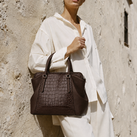 fábrica personalizada al por mayor bolsos de estilo de moda cuero genuino señoras bolso de hombro bolso de mano de las mujeres