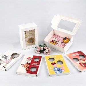 Happy Birthday Rigid <b>Gift</b> <b>Box</b> with Floral Design and Window Art Paper Rectangle Custom Four-Color Printing - Product Image 2