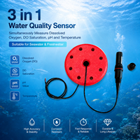 Capteur d'eau 3-en-1 sans fil LoRaWAN 4G pour pH, oxygène dissous et température, avec système de flotteur pour l'aquaculture intelligente IoT