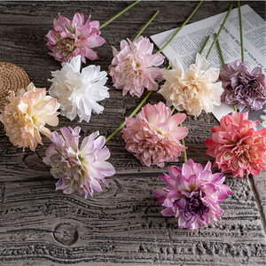 Fleurs artificielles de style Dahlia INS pour la décoration de la maison, mariage, vente en gros, ornementales, fleurs décoratives en soie, vente en gros - Product Image 1