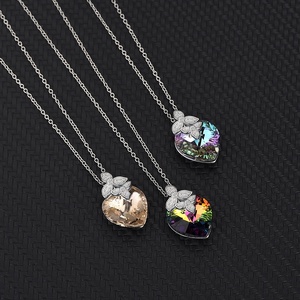 Collares de flores de amor para mujer, Plata de ley y cristales de <span class=keywords><strong>Austria</strong></span>, regalo para ella, joyería delicada - Product Image 5