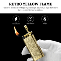 CIGARLOONG Briquet à pipe multifonction, perceuse à cigares, bronze, argent antique, motifs uniques, portable, coffret cadeau, briquet à cigares