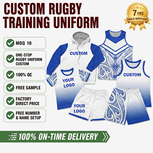 Set Rugby Personalizzato: Maglia, Felpa con Cappuccio, Uniforme da Allenamento, Completo Squadra/Club, Canotta, Pantaloncini, <span class=keywords><strong>T</strong></span>-<span class=keywords><strong>Shirt</strong></span> (AU/NZ) - Product Image 1