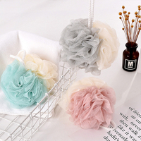 Éponge de bain ronde exfoliante à grand épurateur pour corps fleur brosse bouffée bain luffa maille douche