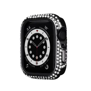 Diamonds Glitter Smart Watch Case placcatura Bling 2 in1 Tpu + Pc Cover protettiva 38 40 41 44 45mm per Apple Iwatch Case