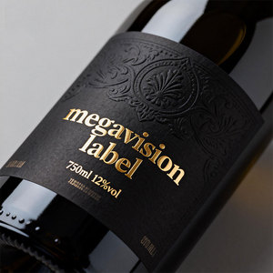 Etiqueta de Embalaje con Estampado Dorado Personalizado <span class=keywords><strong>MegaVision</strong></span> MegaVision20230421-01, Etiquetas para Botellas de Whisky, Diseño en Relieve Multicapa, Premium - Product Image 1