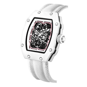 2026 New 9.5mm Tonneau Wristwatch Carbon Fiber Sapphire Mirror Luminous Skeleton Dial - Product Image 6