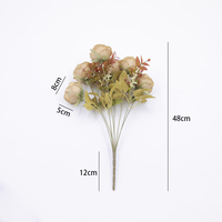 Hersteller-Großhandel Seidenrosen-Bouquet Künstliche Blumen 6-Köpfiger Rosenstrauß für Heim- und Hochzeitsdekoration