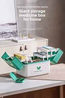 Boîte à médicaments familiale en plastique personnalisée, grande capacité, multi-couches, trousse de premiers soins portable, boîte de rangement pour médicaments domestiques