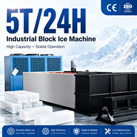 Machine à glace industrielle ICEMA 2t 5 tonnes avec compresseur 220V, moteur, système PLC et système de bain-marie pour la production de blocs de glace