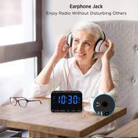Übergroßes LED-Digital-Display FM-Radio Wecker mit Doppelalarmfunktion und Kopfhörerausgang für Senioren-Radio am Bett