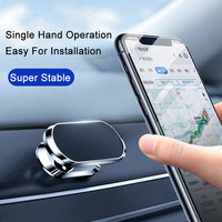 Support Téléphone Portable Magnétique Puissant OEM Mini Fixation Voiture Rotation 360 Degrés pour Tableau de Bord et Grille d'Aération Universel en Métal avec Clip Câble