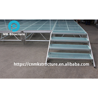 Scène en verre transparent/ Plateforme de scène en acrylique/ Piste de danse pour mariage, concert, utilisée pour les banquets, les piscines