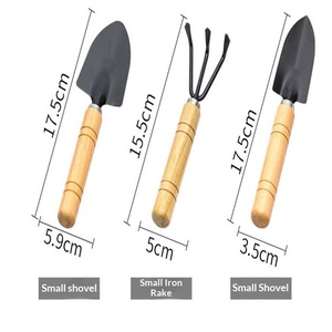 Ensemble d'outils de jardinage en trois pièces avec manche en bois <span class=keywords><strong>pour</strong></span> ameublir la terre, cultiver les légumes et entretenir les jardins à domicile - Product Image 2
