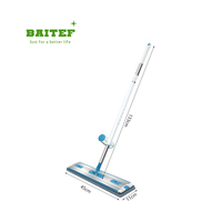 OEM ODM Balai serpillère plat rotatif à 360° en acier inoxydable, grande tête de serpillère, balai à poussière en microfibre, détachable, grande capacité, facile à nettoyer