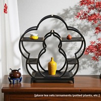 Étagère Bo-gu vintage de style chinois en plastique haut de gamme, support à fleurs multi-niveaux ajouré, présentoir pour salon et rangement de service à thé