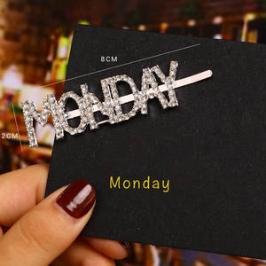 Goparty-pasador <span class=keywords><strong>de</strong></span> cristal ostentoso para el pelo, pinzas para el pelo con letras del zodiaco, horquillas, <span class=keywords><strong>semana</strong></span> brillante, 12 diamantes <span class=keywords><strong>de</strong></span> imitación - Product Image 5