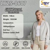 Tela Impermeable, Cortavientos y Transpirable Popular de TPU 75D, 100% Poliéster, 102GSM, Antiestática y Ecológica para Chaquetas de Exterior