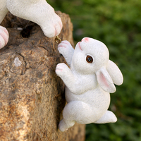 Adorable Lapin Blanc en Résine à Suspendre – Décoration Extérieure pour Jardin, Patio, Balcon, Paysage – Décoration de Pâques – Cadeau Idéal pour Amateurs de Jardin et de Décoration Intérieure