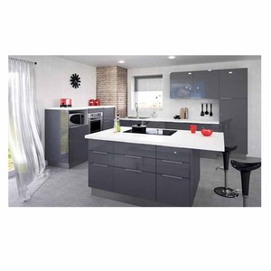 Gray Glossy Furniture Full <strong>Free</strong> <strong>Standing</strong> Sink Flat Pack Fitted Fireproof Exclusive Economical Design <strong>Kitchen</strong> <strong>Cabinet</strong> - Product Image 3