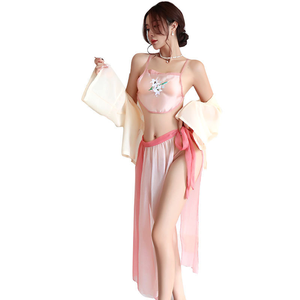 Falda de satén sexy estilo antiguo, talla grande, con faja, para cosplay Hanfu, conjunto de seducción y diversión, ODM, control medio - Product Image 1