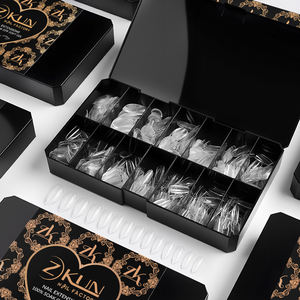 168 unids/caja de puntas de uñas de <span class=keywords><strong>Gel</strong></span> de etiqueta privada X 14 tamaños forma de <span class=keywords><strong>almendra</strong></span> corta Artificial falso cubierta completa puntas de uñas de <span class=keywords><strong>Gel</strong></span> suave - Product Image 1