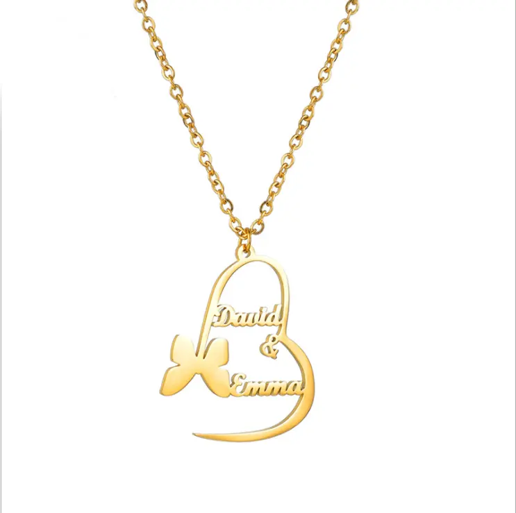 Komi Custom Naam Nummer Ketting Voor Vrouwen Roestvrij Staal Gepersonaliseerde Naam Ketting Sieraden Groothandel Liefde Geschenken