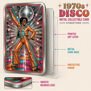 Cartes de collection en métal imprimées sur le thème du disco des années 1970, souvenirs musicaux DJ, cartes à collectionner, cadeau de fête, vente en gros - Product Image 3