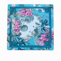 Tapis de Mahjong Américain Professionnel de Luxe, Durable, Vintage, Motif Floral Cyan Rose, Règles Imprimées, Table en Caoutchouc Antidérapante