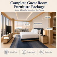 Ensemble de meubles de chambre d'hôtel 5 étoiles sur mesure, style moderne et luxueux, en bois massif, solution FF&E écologique pour appartement, garantie 10 ans