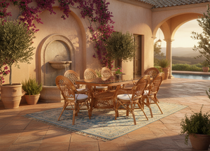 ชุดโต๊ะรับประทานอาหารหวาย JAVA งานแฮนด์เมด ขายดี ดีไซน์ทันสมัย โต๊ะยาว เฟอร์นิเจอร์สำหรับบ้าน วิลล่า โรงแรม คุณภาพพรีเมียม - Product Image 2