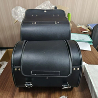 Sac arrière de moto imperméable et résistant à l'usure, grande capacité, en cuir PU, avec serrure à combinaison, poche latérale pour bouteille d'eau, style rétro
