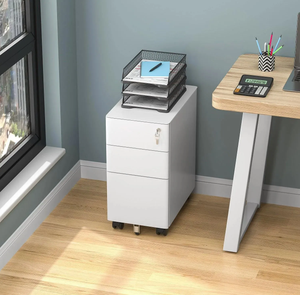 Office Mobile Pedestal Key Lock 3 Drawer Side Opening Door Rounded Factory High Capacity A4 Size Mobile Office <b>Filing</b> Cabinet - Product Image 1