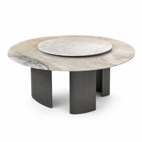 Table à manger ronde moderne en marbre 2026-1.5 1500 mm avec base en acier inoxydable, table de salle à manger pour hôtel, appartement, villa