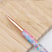 Pinceau à ligne pour nail art avec manche métallique détachable, stylo de dessin, poils en nylon rose doux, outils de manucure, fournitures de salon