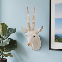 Décoration murale tête d'animal pour salon et entrée, toile de fond vintage, tête de cerf, tête d'antilope en résine